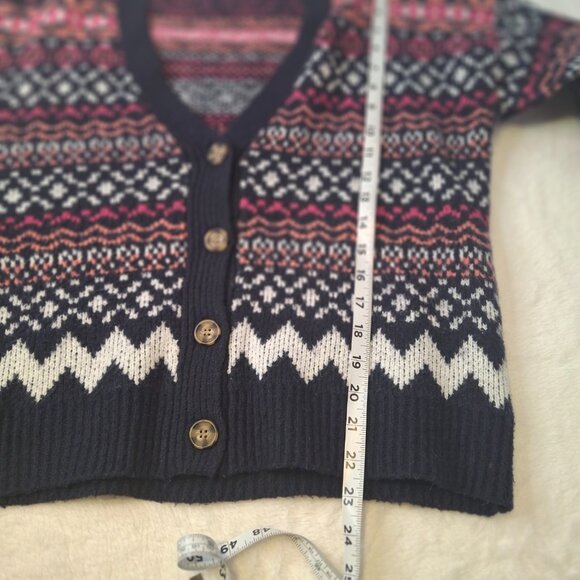 Cupcakes & Cashmere Fair Isle Cardigan Sz S Button Front Nordic Cabin Holiday - Picture 10 of 10
